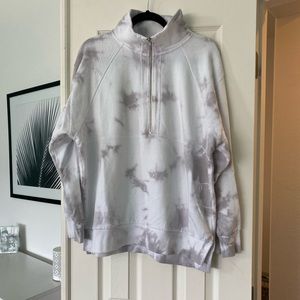 Pink 3/4 Zip Mock Collar Sweatshirt